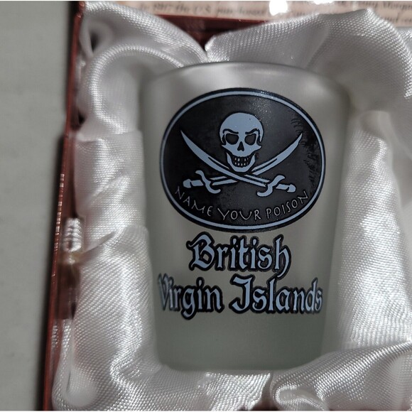 St. Thomas Virgin Islands Shot Glasses (2) in Pirate Treasure Chest Souvenirs - Picture 6 of 15